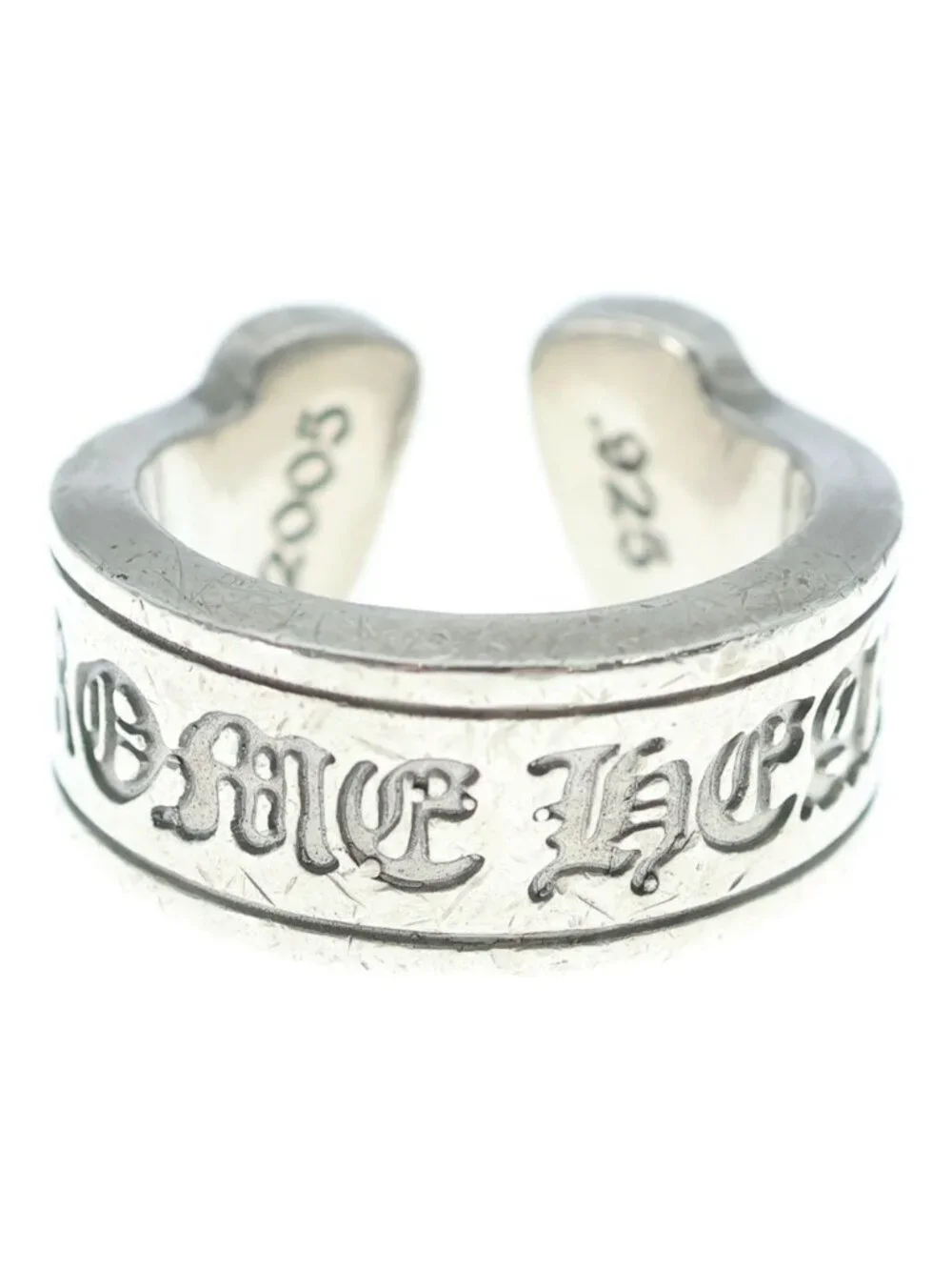 Chrome Hearts LG Scroll Label Ring Silver